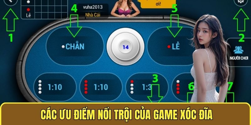 Các ưu điểm nổi trội của game xóc đĩa